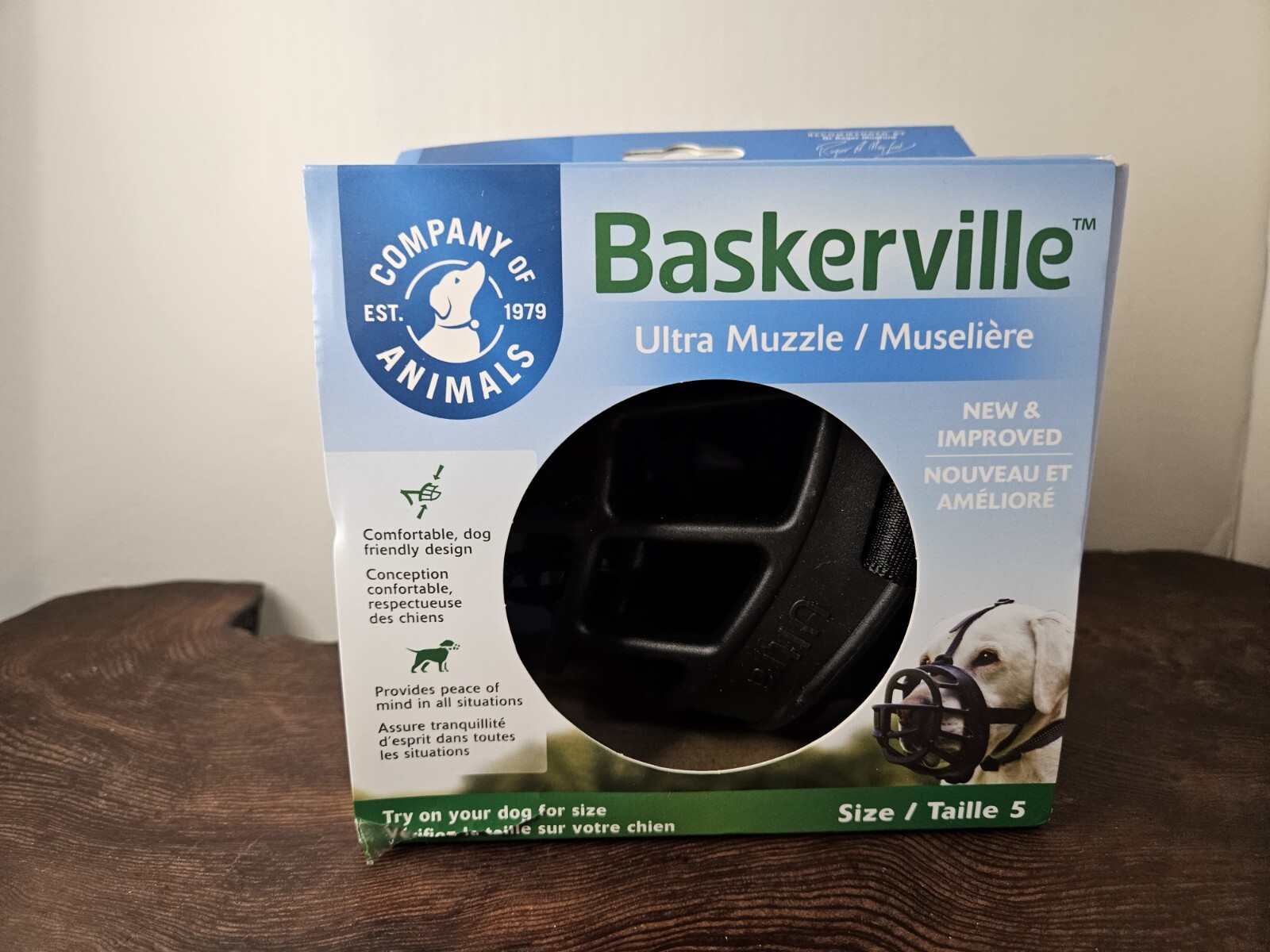 For LARGE Dogs ~ Baskerville Ultra Muzzle for Dogs, Size 5 ~ Open Box