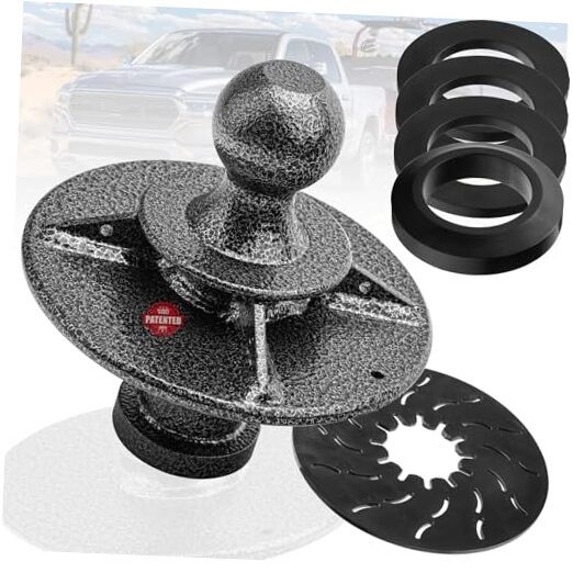 Kingpin to Gooseneck Ball Adapter 1.5" Raised Reinforced Rib 1.5" Lift Round