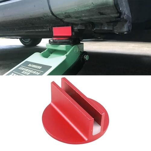 Magnetic Jack Pad, Universal 0.37" Slotted Aluminum Grooved Jack Puck Red
