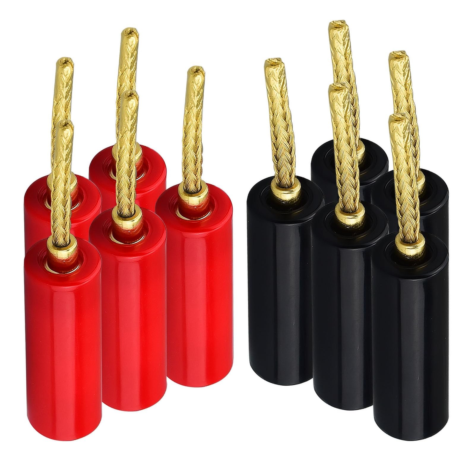 Flex Pin Banana Plugs for Speaker Wire 5 Pairs, 4mm,