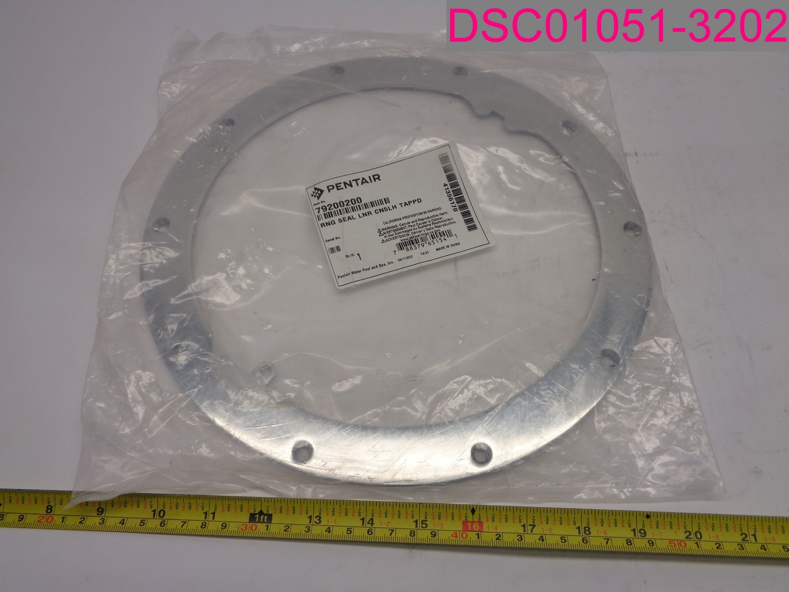 Pentair 79200200 Standard Liner Sealing Ring, 10 Hole, CN5LH TAPPD