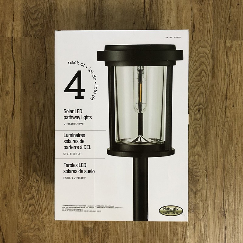 GTX Solar LED Pathway Lights, 4-Pack - Outdoor Garden Landscape Stake Lights