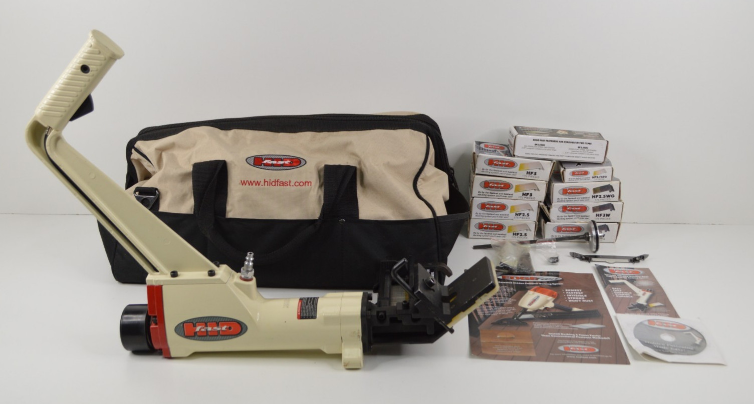 HidFast Hidden Decking Fastening System Pneumatic Tool Azek w/ Nails & Bag