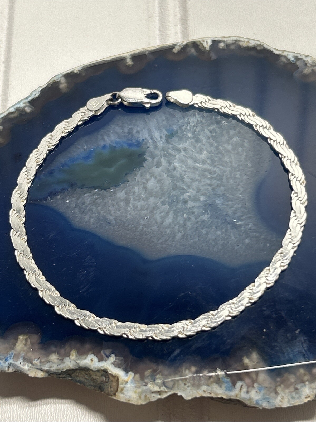 Sterling Silver 8” Long Bracelet Made In Italy*
