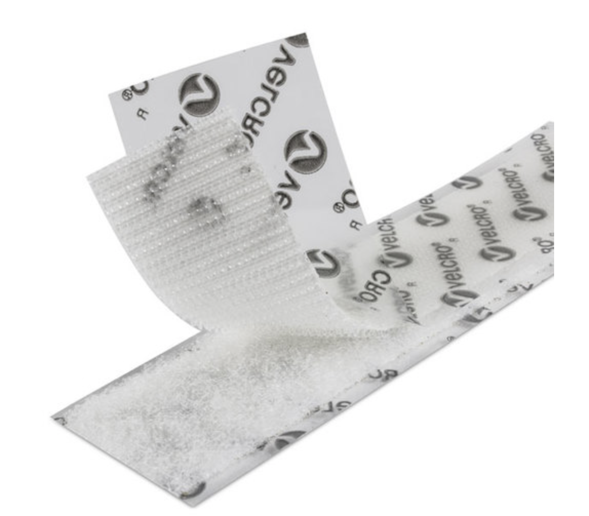 VELCRO® BRAND ADHESIVE TAPE 3/4" X 5 Ft. White (JUST THE LOOP SIDE) (2-Pack)