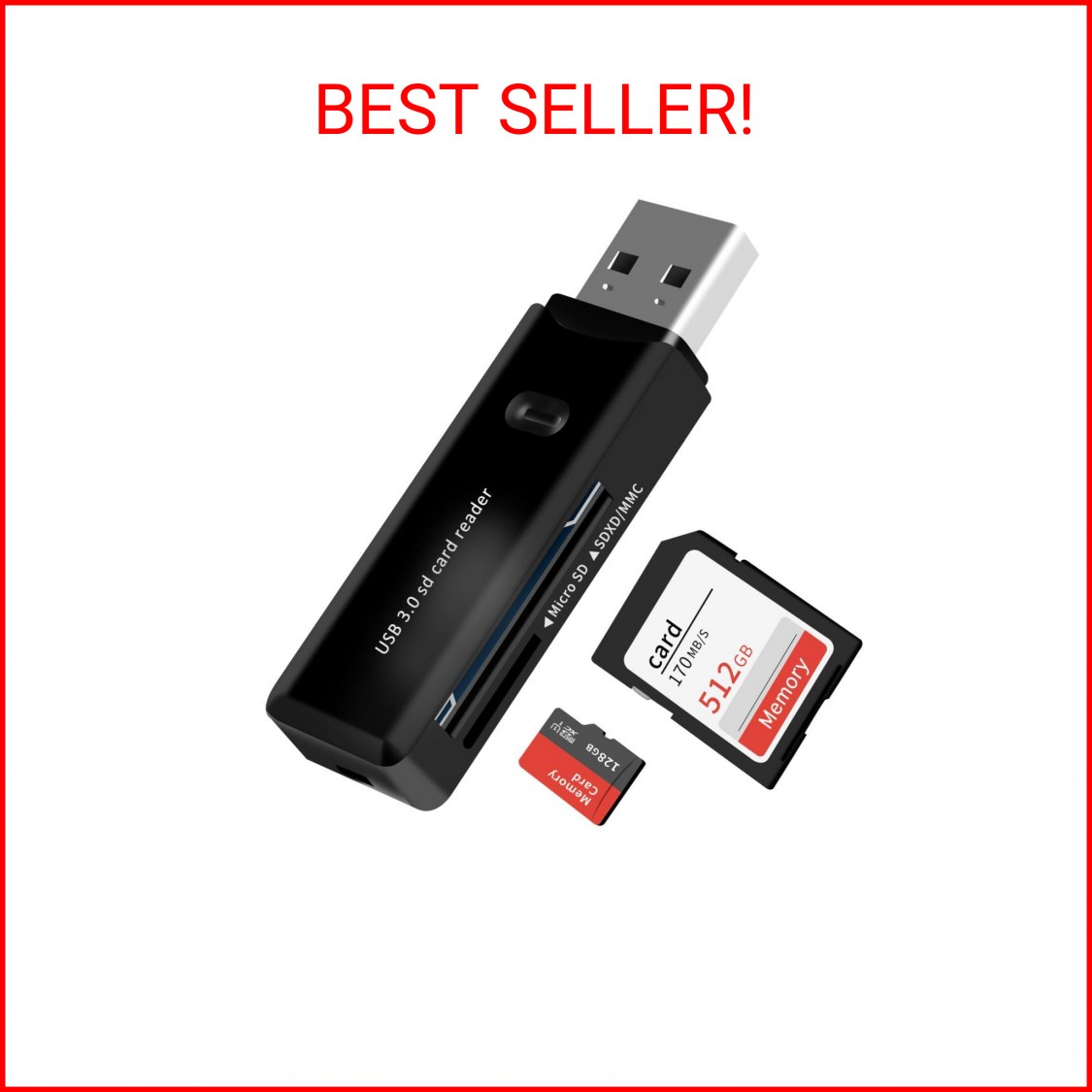 USB 3.0 SD Card Reader for PC, Laptop, Mac, Windows, Linux, Chrome, SDXC, SDHC,