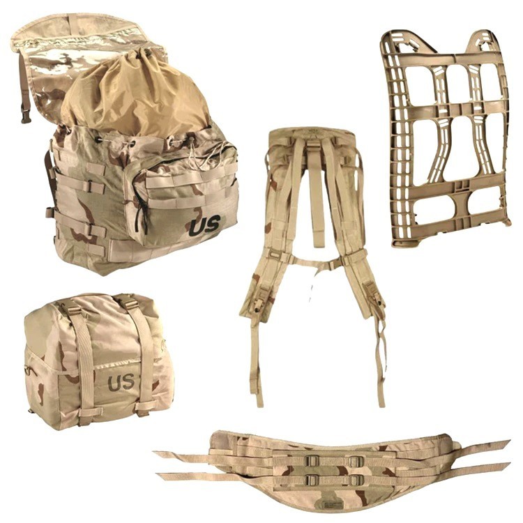 USGI Large Rucksack Backpack 3-Color Desert DCU w/ Frame MOLLE Military Issue
