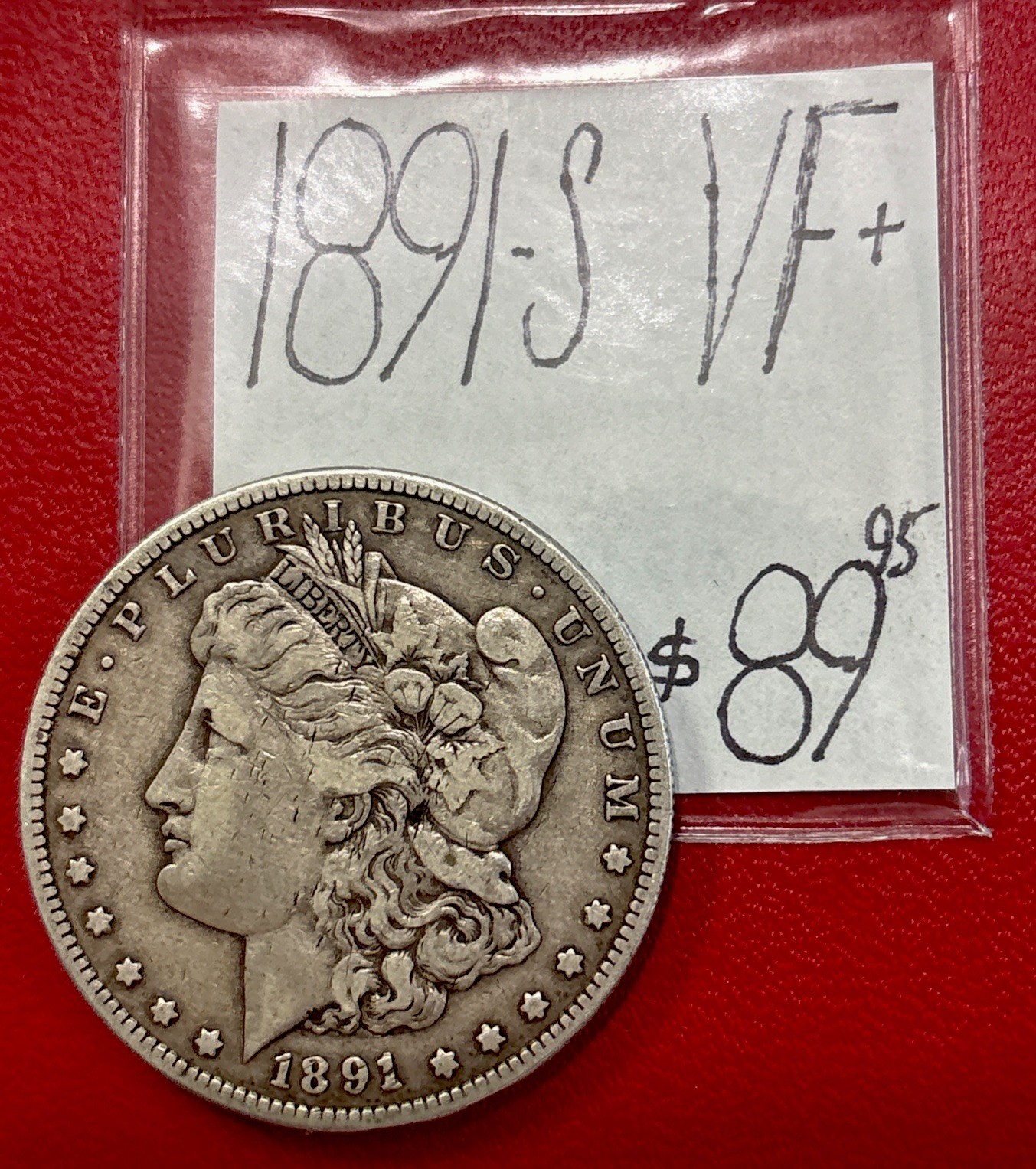 1891-S Morgan Silver Dollar (VF+) Very Fine+ Condition! ENN Coins