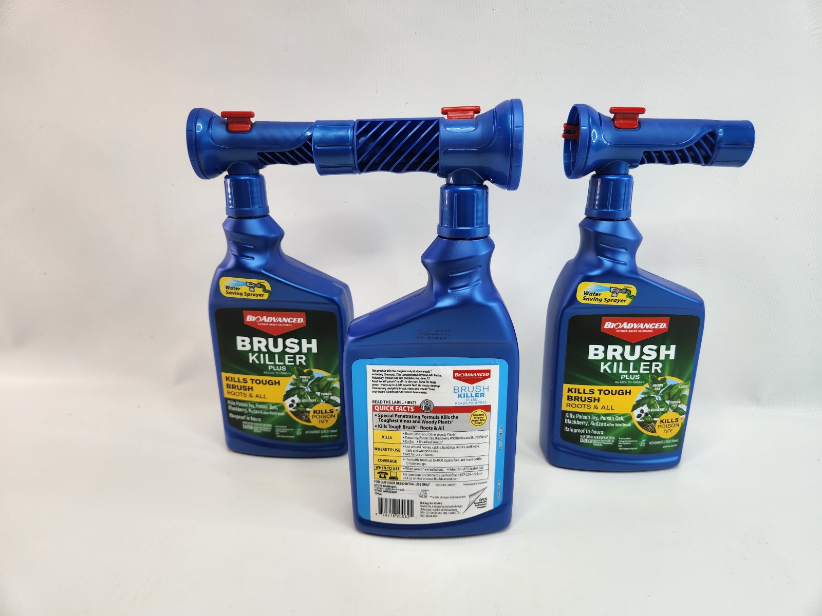 3 Pack Bioadvanced Brush Killer - New 32oz Bottles w/ Hose nozzle