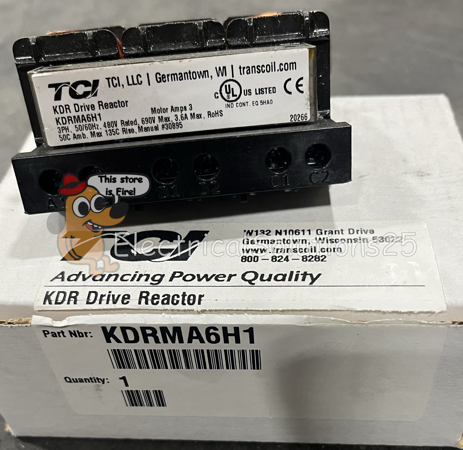 NEW TCI KDRMA6H1 Drive Reactor OPEN STYLE 480VAC 3.6A 1.5HP HIGH Z - Free Ship