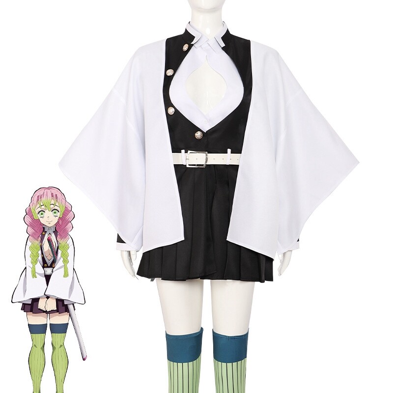 Anime Demon Slayer Kimetsu no Yaiba Kanroji Mitsuri Cosplay Costume Outfits Wig