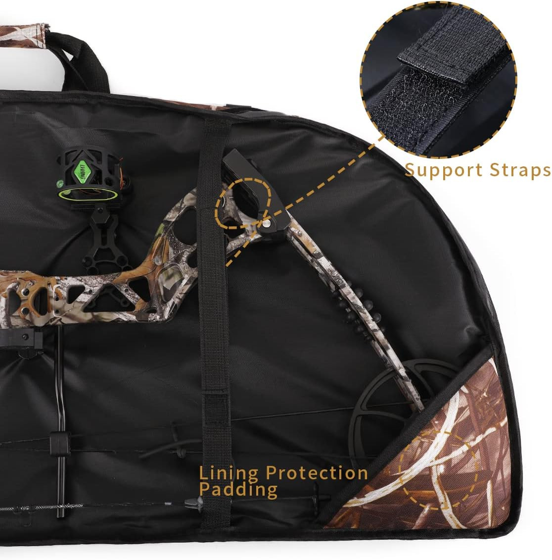 Compound Bow Case Soft Light-Weight Bow Bag with Arrow Pocket and Backpack Strap