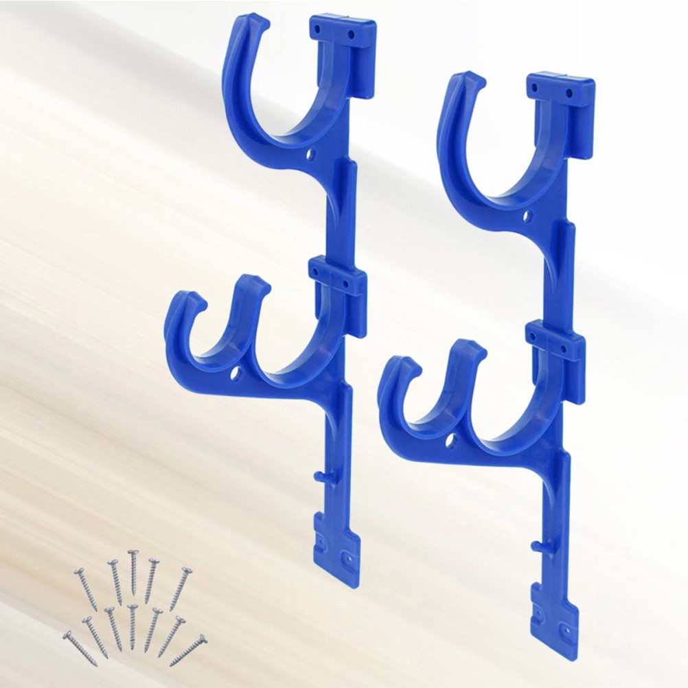 1 Set Blue Reusable Pool Cleaning Tool Hook Plastic Bracket for Home Storage