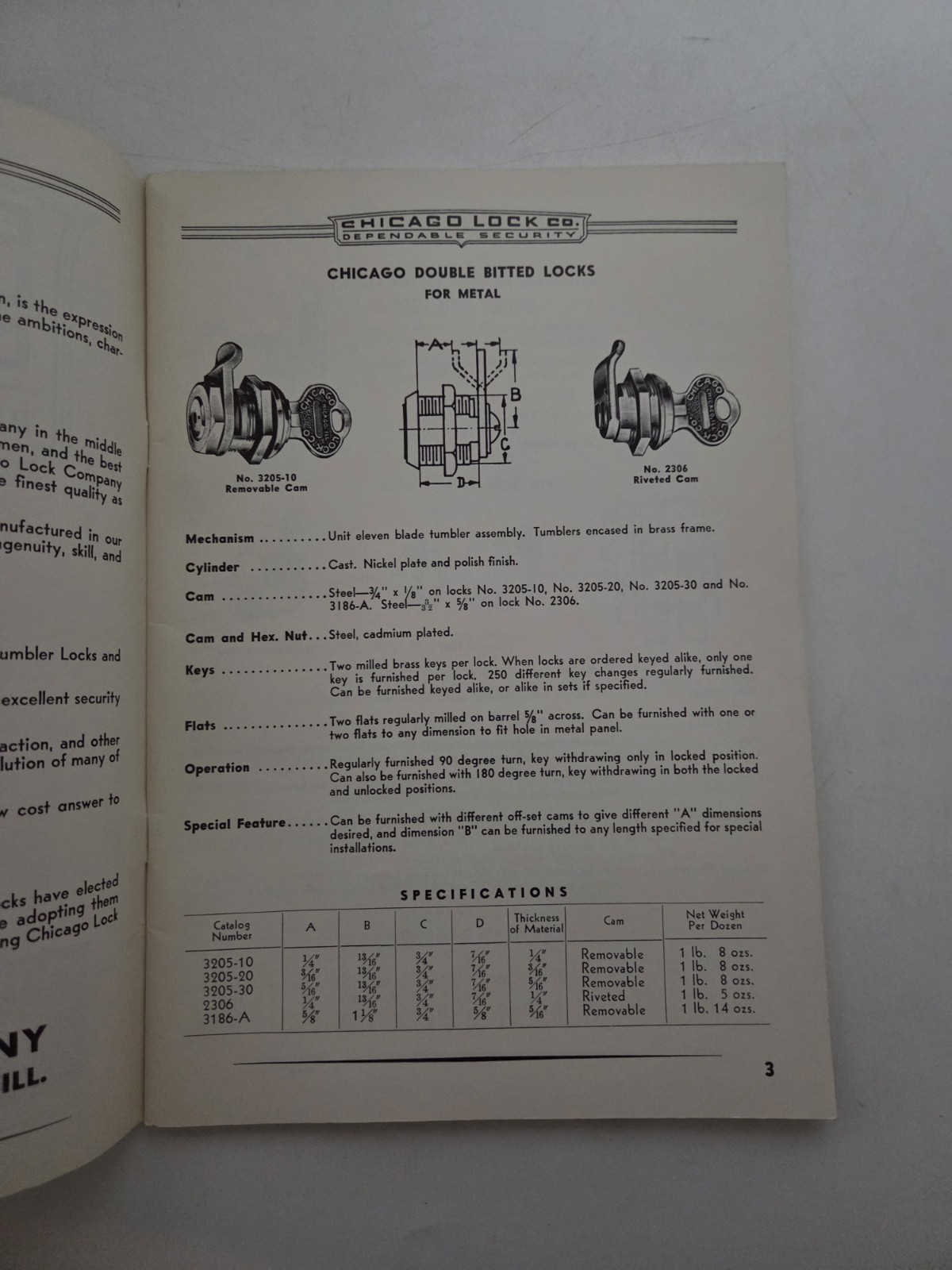Chicago Lock Company Vintage Catalog