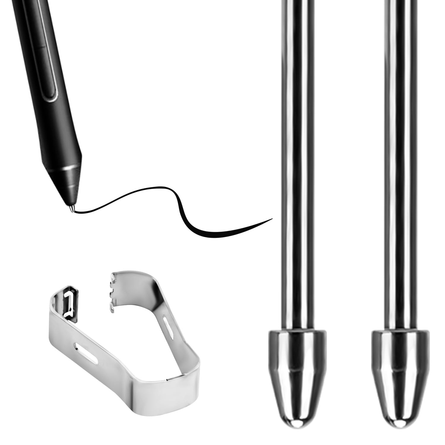 2PCS Pen Tip Replacement for Kindle Scribe Stylus Pen Tips Titanium Alloy Premiu