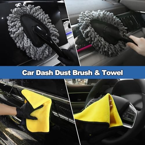 Windshield Cleaner Tool, 14Pcs Car Cleaning Kit - Car Interior Detailing Kit