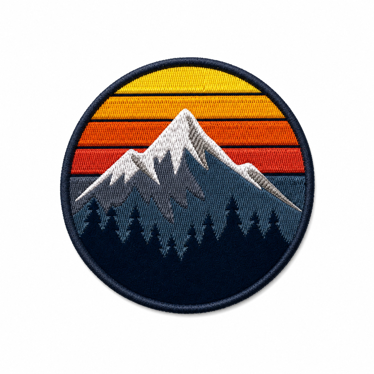 Retro Mountain 70s Patch–Hiking Camping Travel Iron-On or Sew-On Motivational