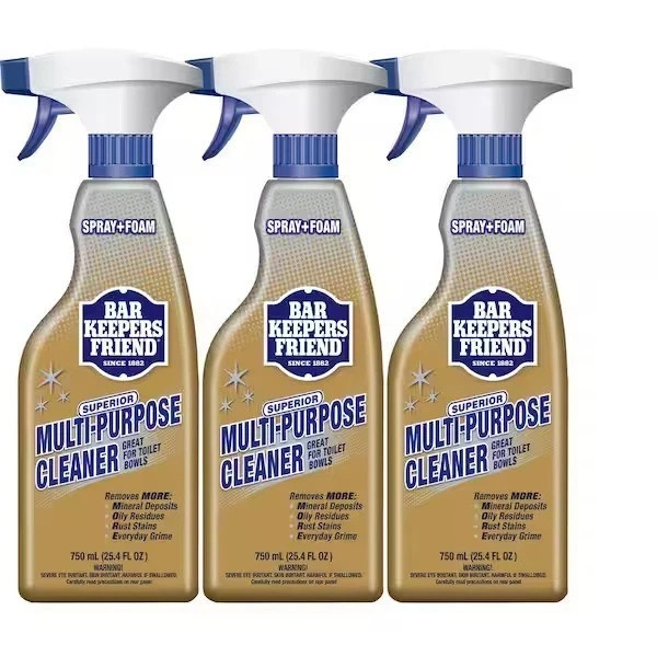3 Pack Bar Keepers Friend 25.4 fl. oz. Spray & Foam Superior All-Purpose Cleaner