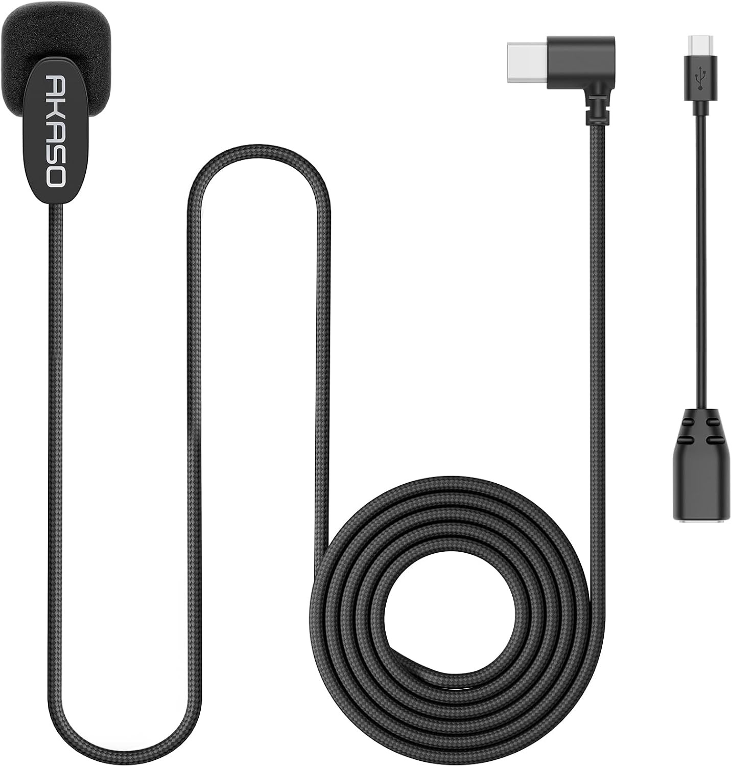 AKASO External Microphone EK7000/ EK7000 Pro/Brave 4//Brave 7 Mini, Black
