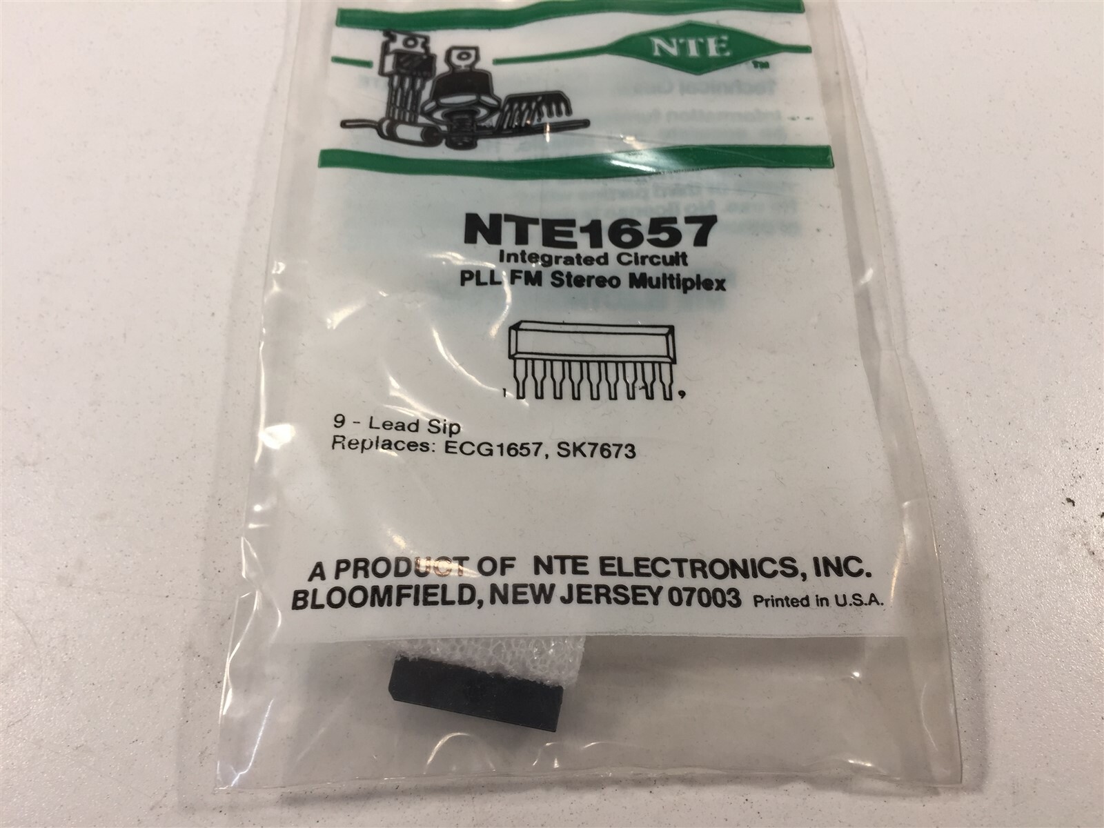 (1) NTE NTE1657 Integrated Circuit Phase Lock Loop (PLL) FM Stereo Multiplex