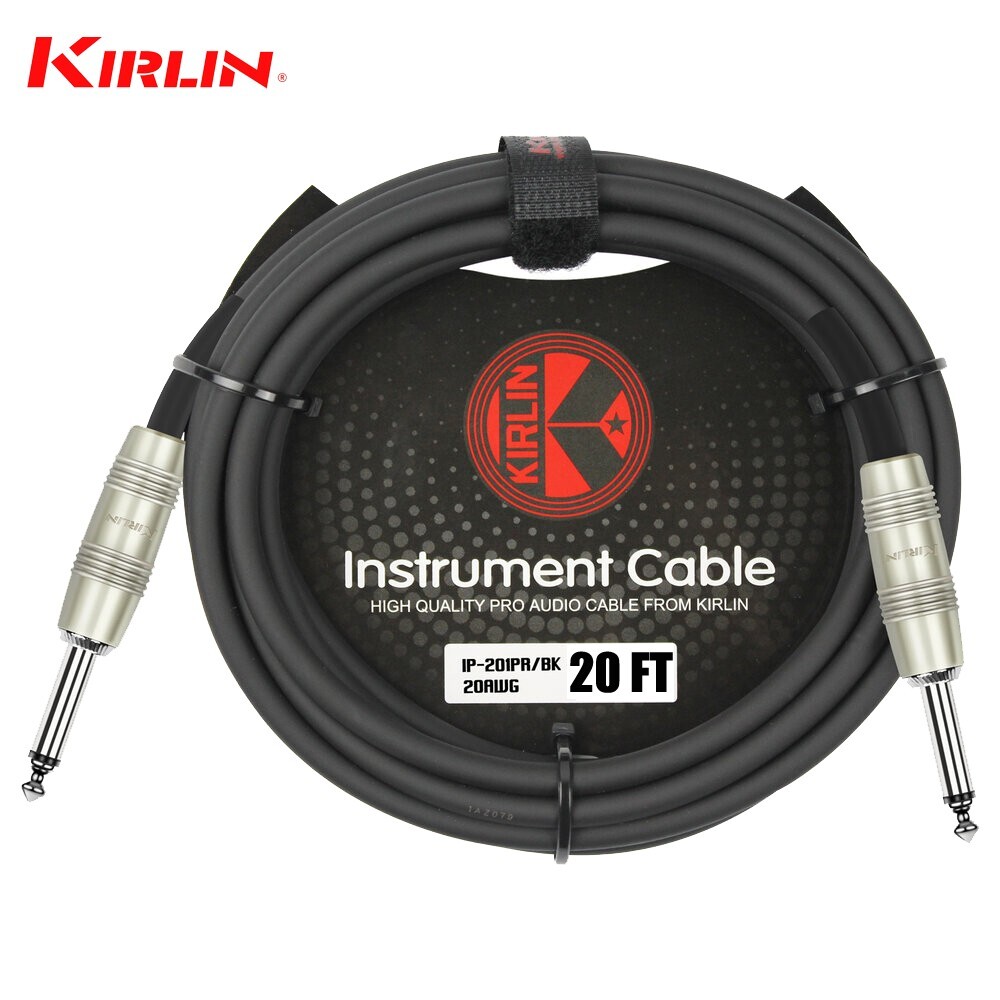 Kirlin 20FT 1/4" Mono Straight Male/Male 20AWG Guitar Instrument Cable