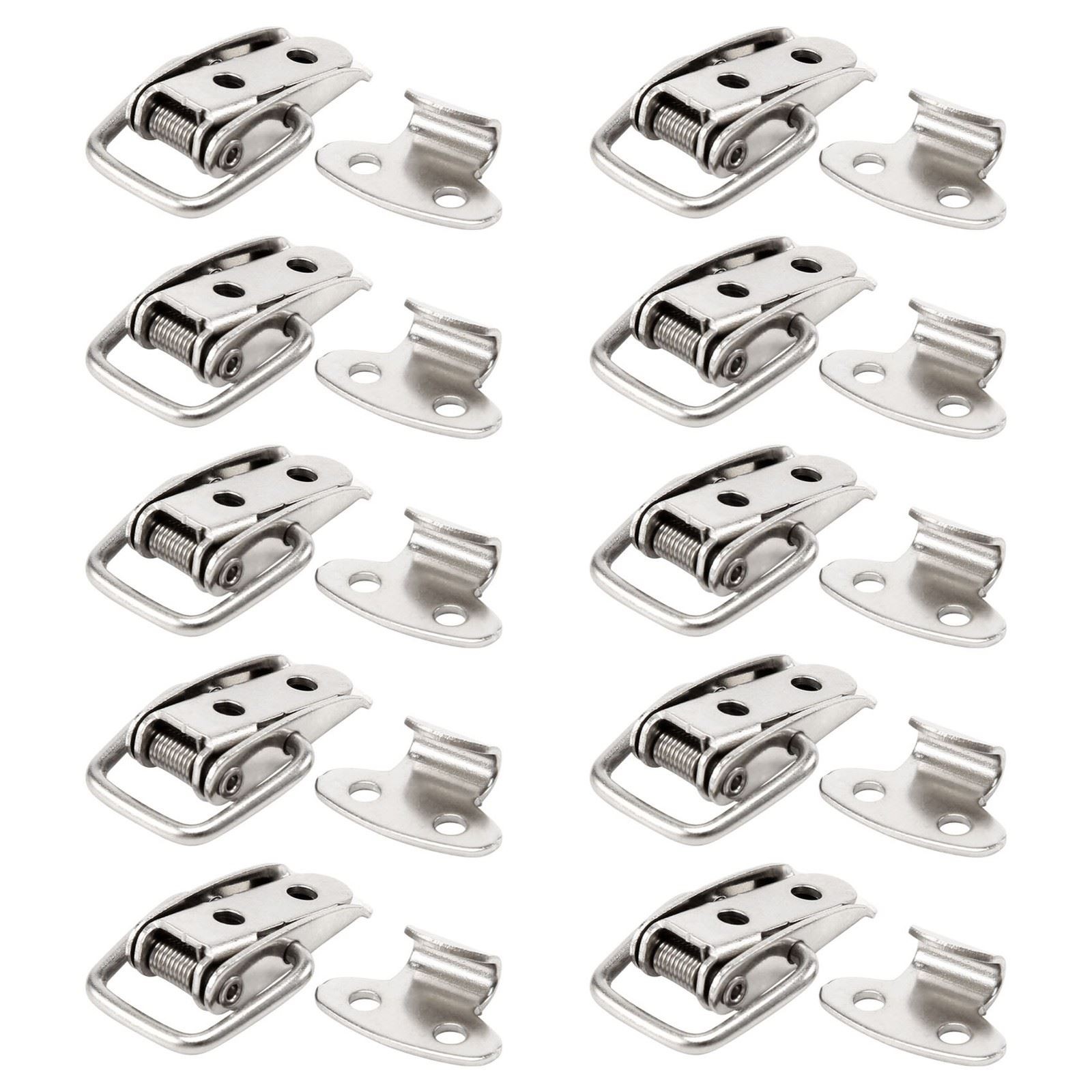 10Pcs Cabinet Spring Loaded Iron Straight Loop Toggle 45Mm Length