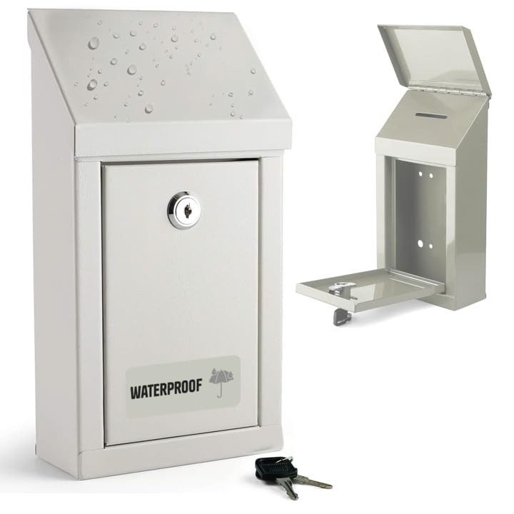 Metal Donation Box-Suggestion with Slot and lock-Cash for Money-Drop Box-Outdoor
