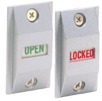 CRL Satin Aluminum Finish Open/Locked Lock Indicator Set Standard,