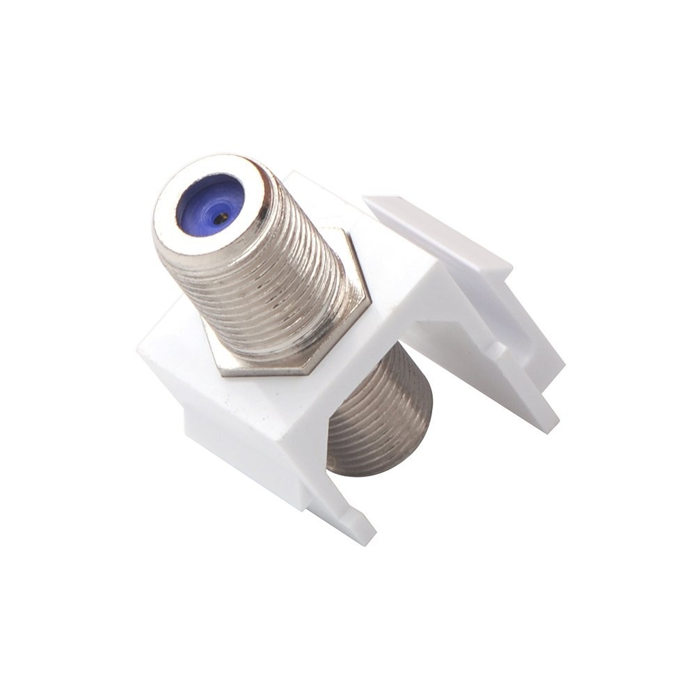 5-PACK - Keystone Jack Insert/Coupler Type: Coax F-Type 2.4Ghz HIGH SPEED White