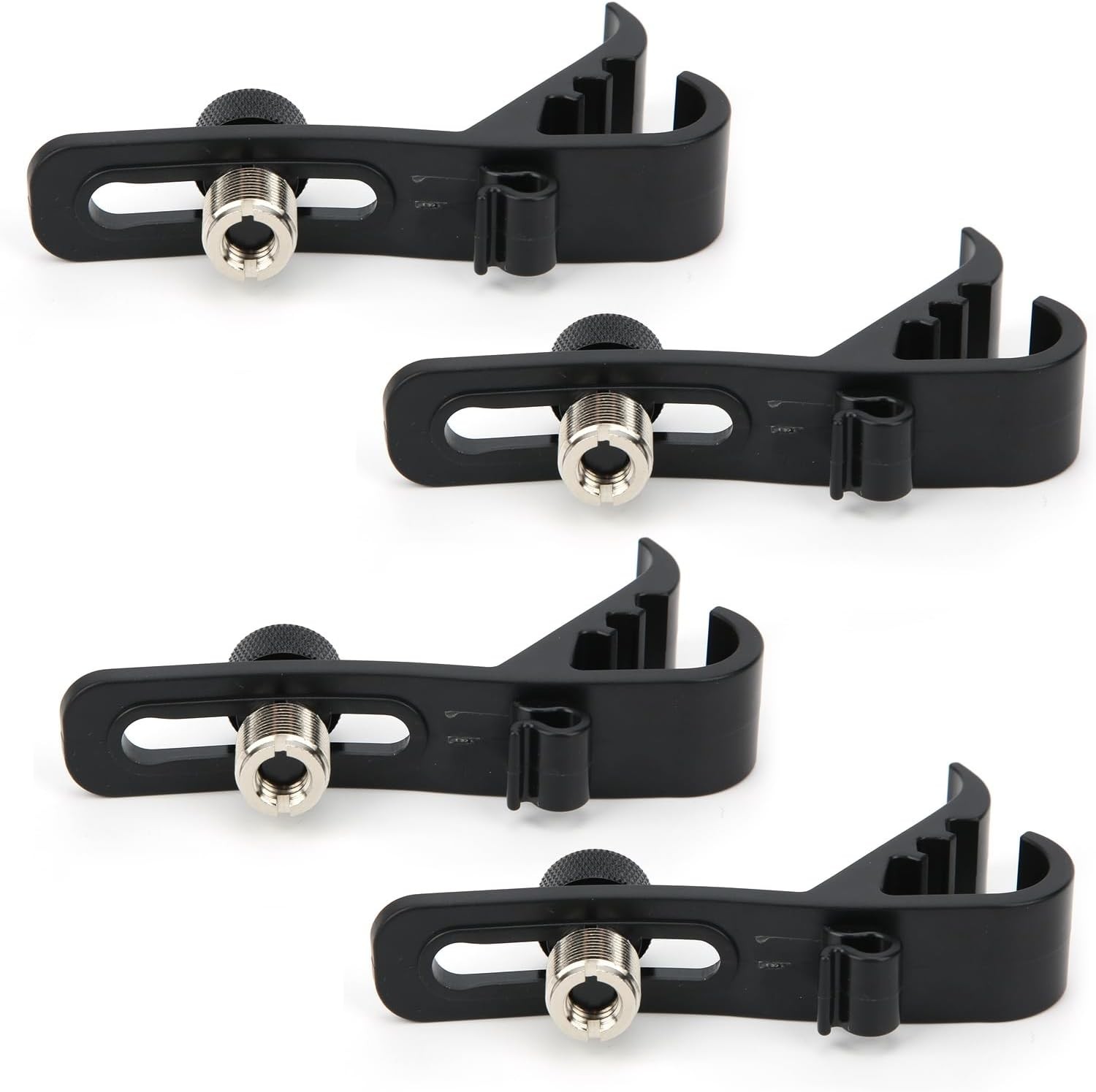 4Pcs Drum Microphone Clips, Adjustable Microphone Drum Mount, Shockproof Holder