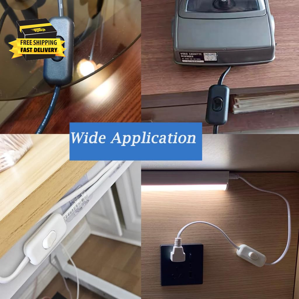 Inline Cord Switch, 2PCS On/Off Lamp Control Appliance Switch AC120V 10A, 250V 6