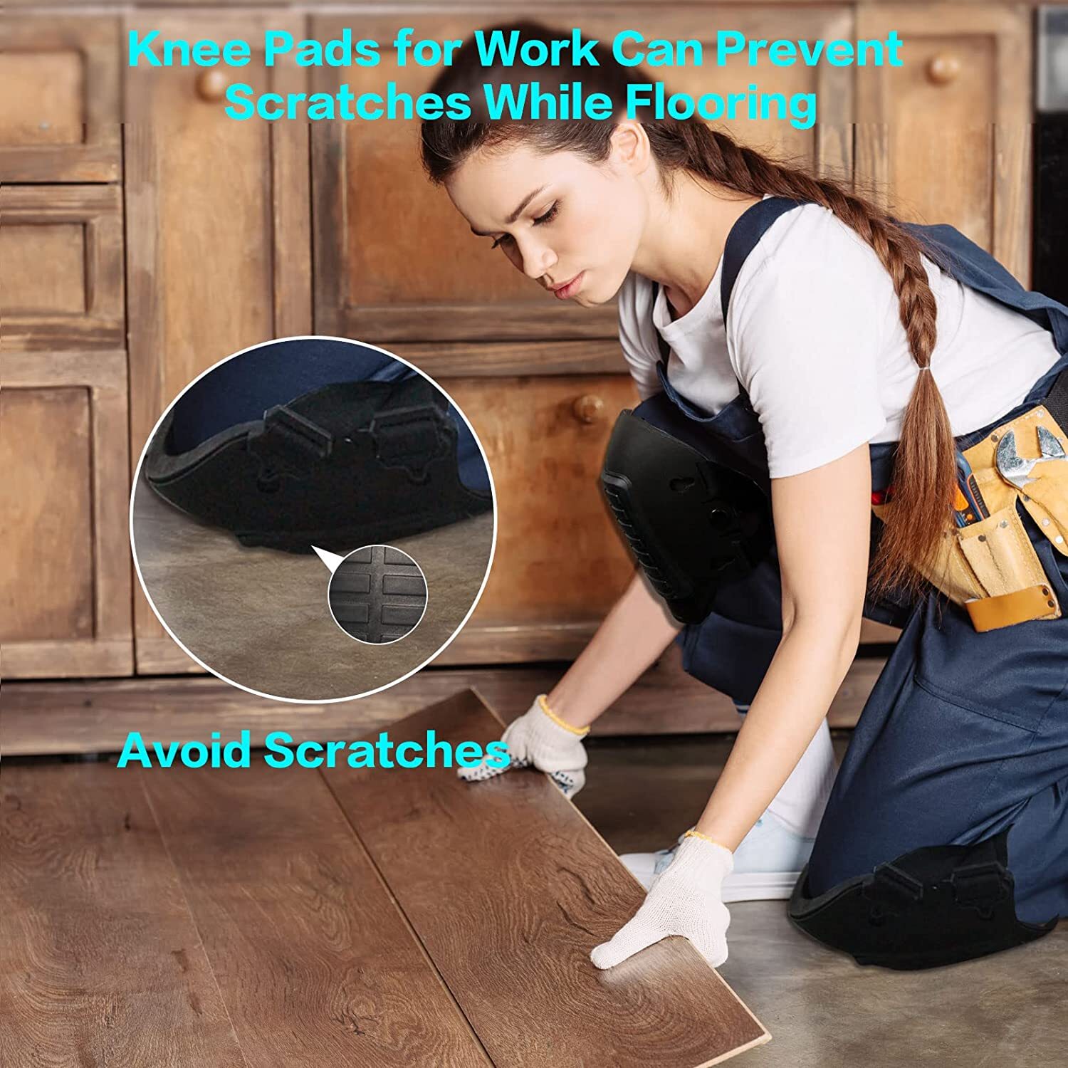 WORKDUDE Professional Knee Pads for Work Construction Sport Anti Slip Heavy Duty
