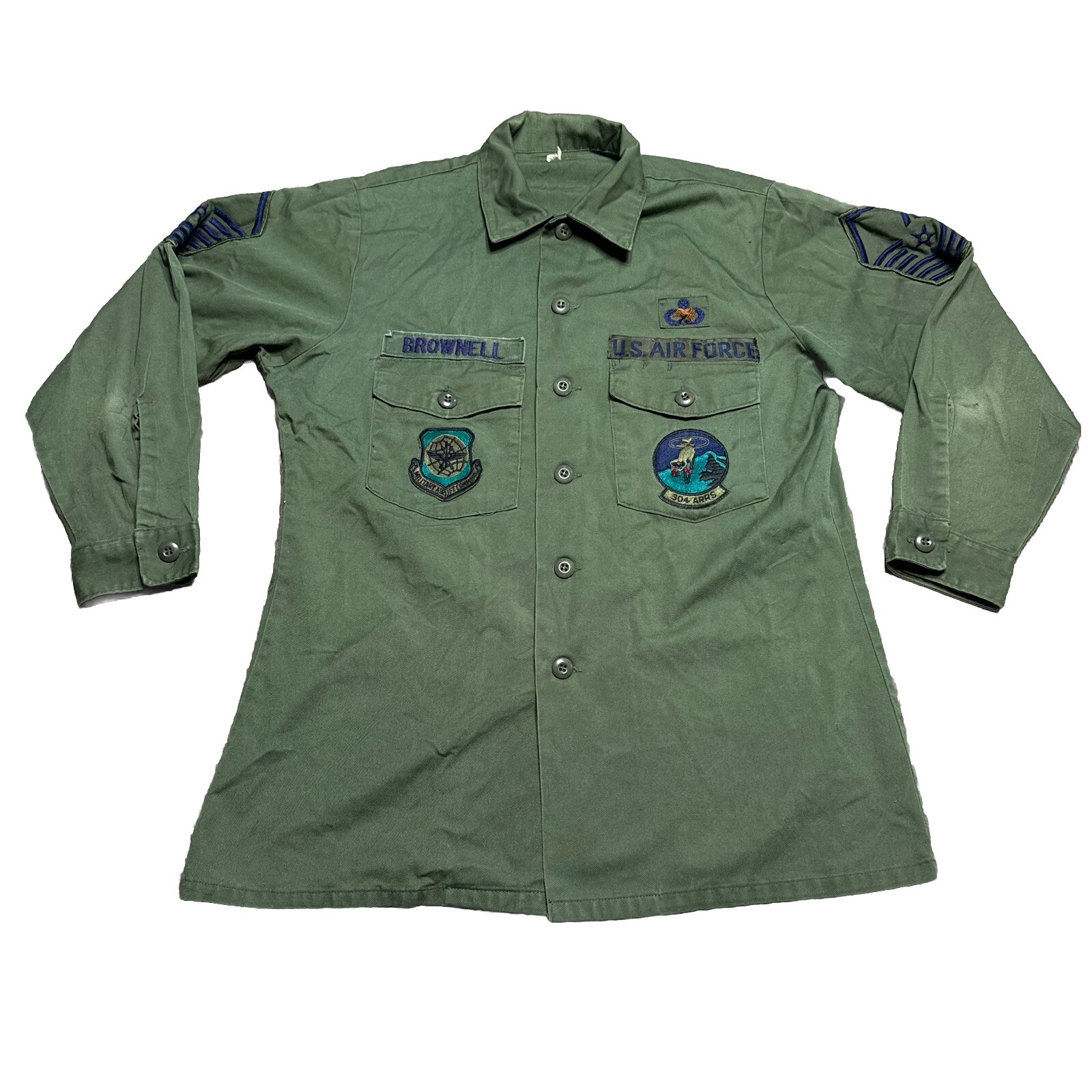 VTG US Air Force Mens Measured Large Shirt DLA100-81-C-3085 304 ARRS Airlift