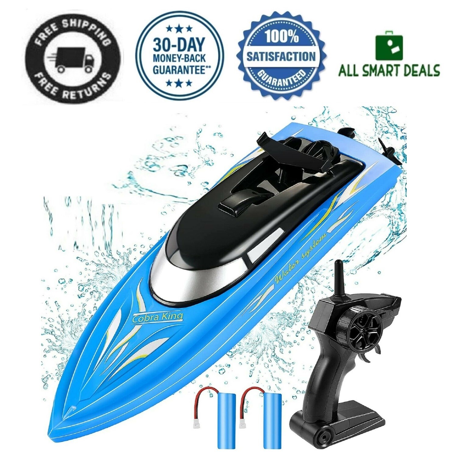 Lancha Barco A Control Remoto Para Lagos Piscinas Alta Velocidad Niños Y Grandes