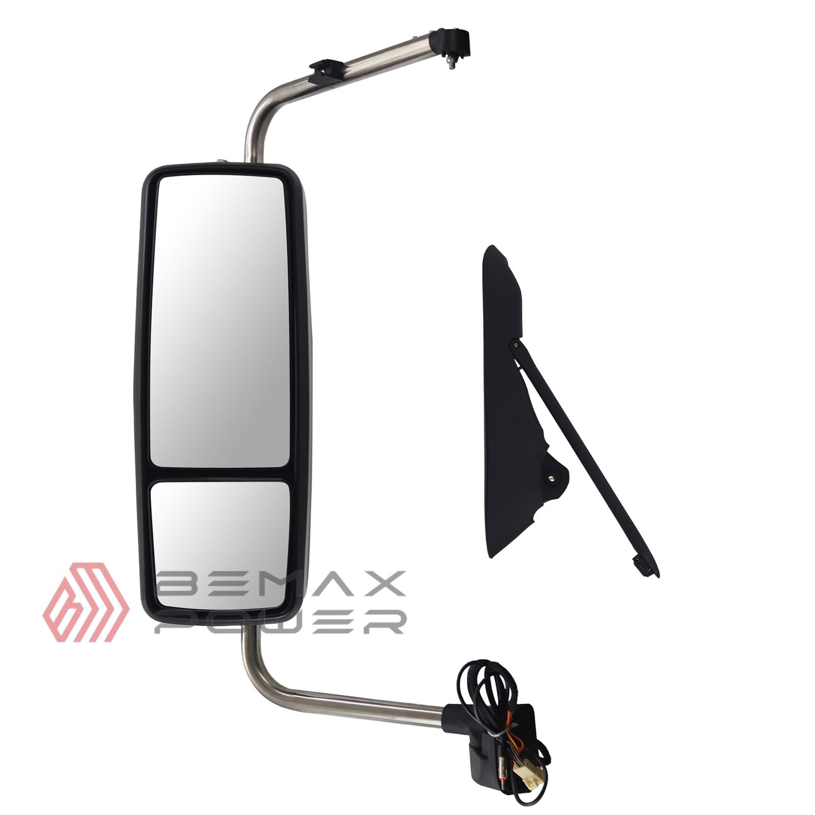White Heated Door Mirror for 2013-17 International Harvester Prostar, Left Side