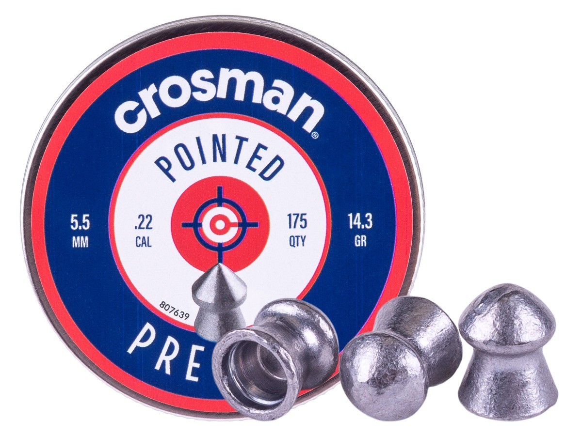 CROSMAN Premier 175 Count FIELD HUNTING Pointed 5.5mm .22 Caliber Airgun Pellets