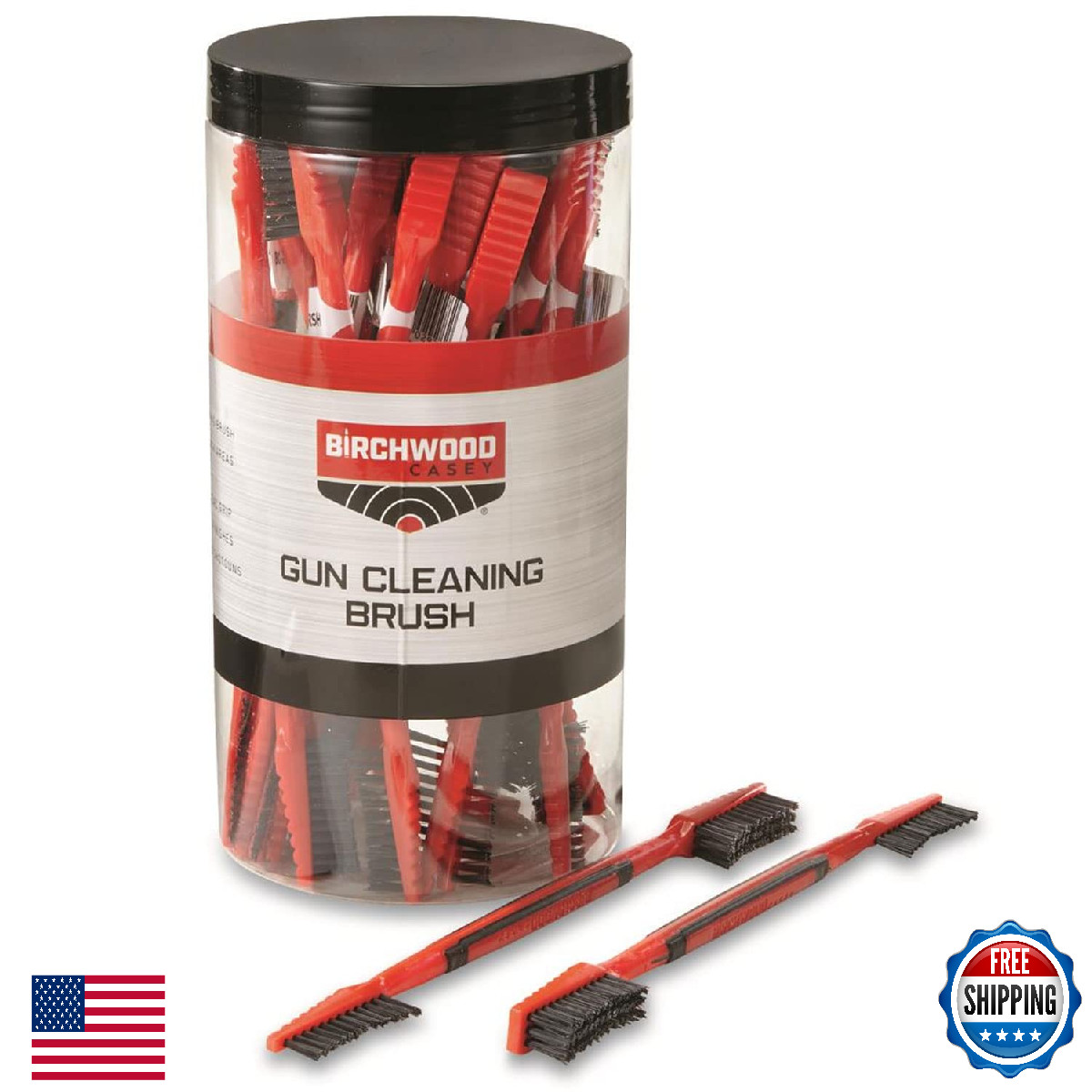 Birchwood Casey Dual End Nylon Cleaning Brushes | Gun Maintenance 25-Piece Set