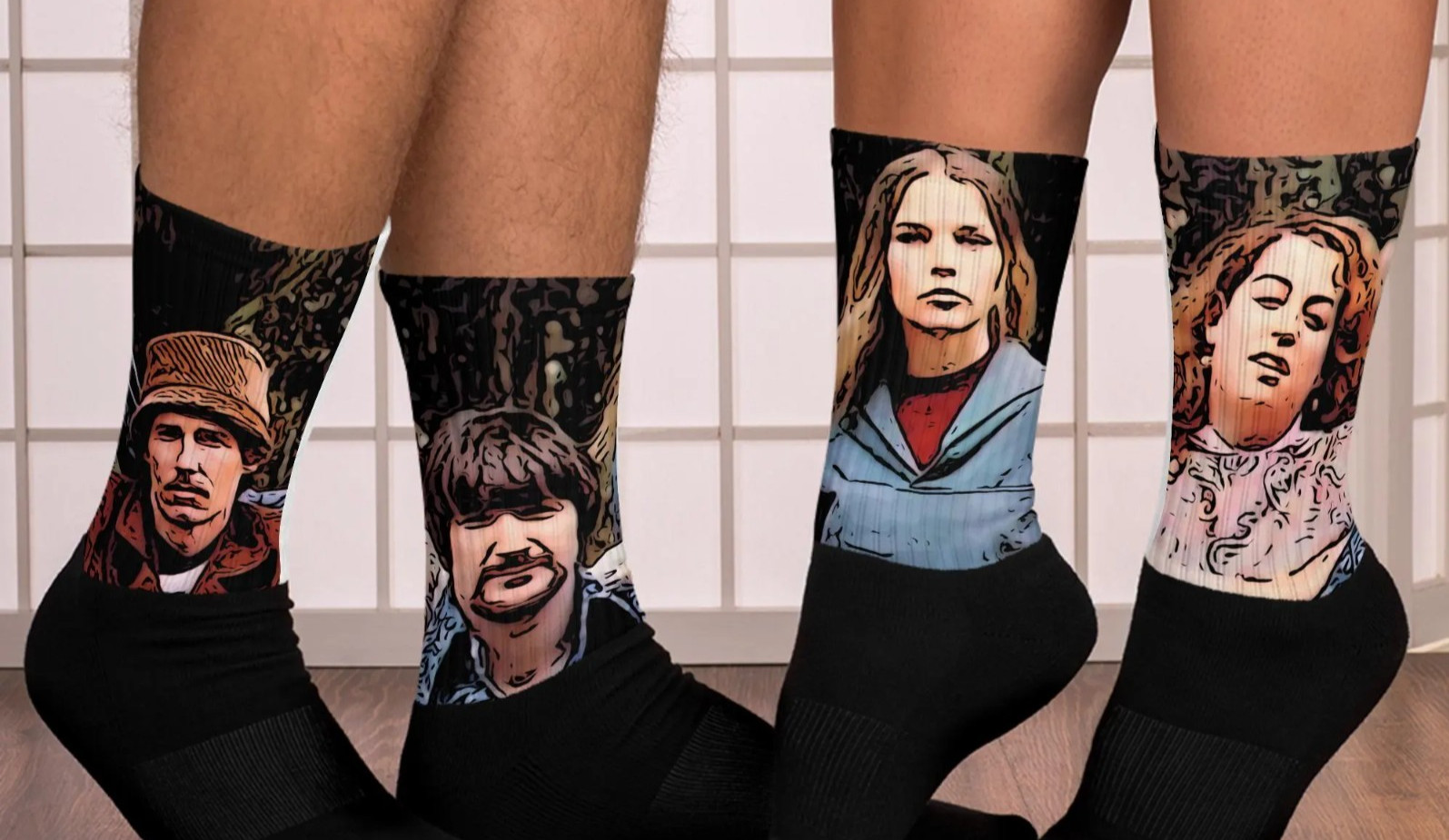 Mamas and Papas Socks 60s Music Band Socks Retro Pop Group Crew Socks Vintage Mu