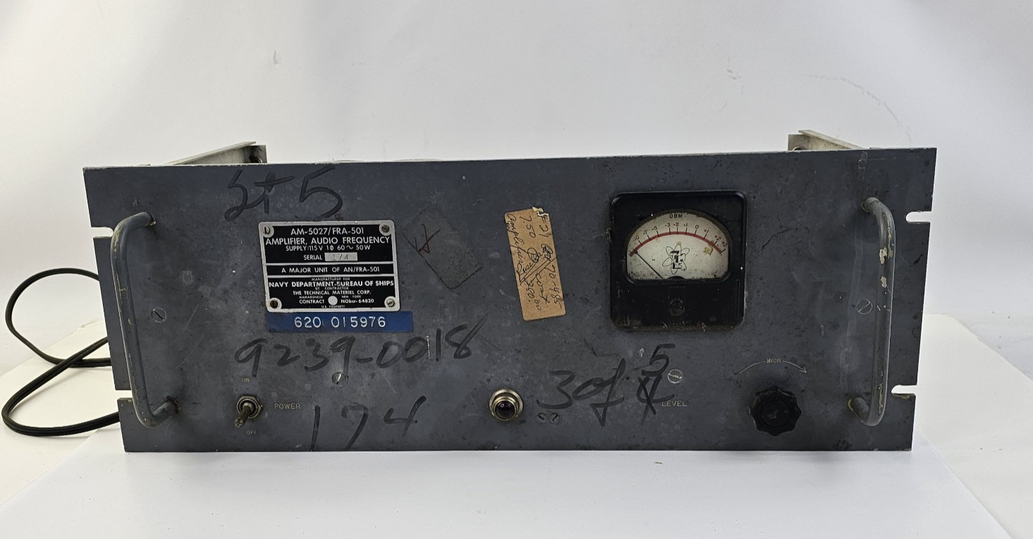 Navy Department Bureau Of Ships AM-5027A/FRA-501A Amplifier Audio Frequency