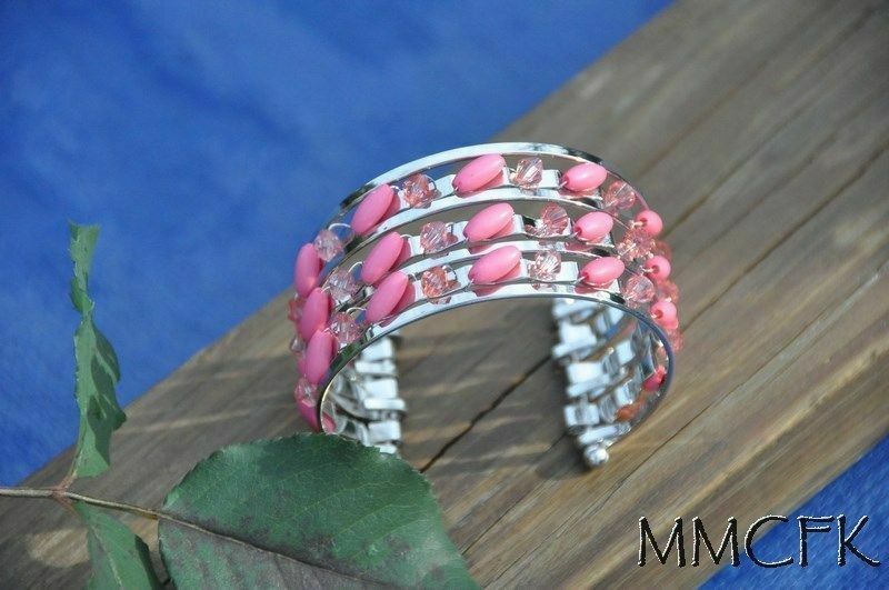 Multi Strand Beaded Charm Bracelet Stainless Steel Bracelets