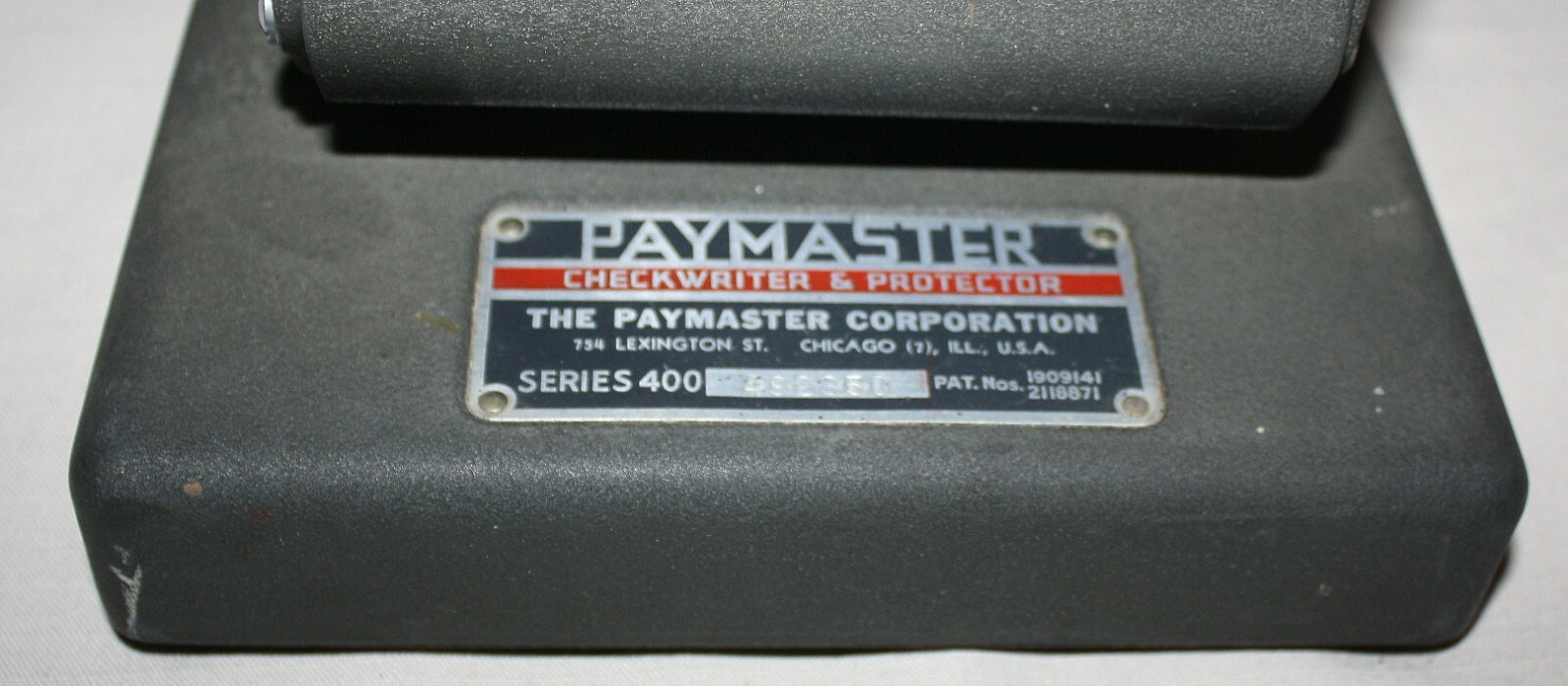Vintage Paymaster Checkwriter & Protector Series 400 Office Decor Check