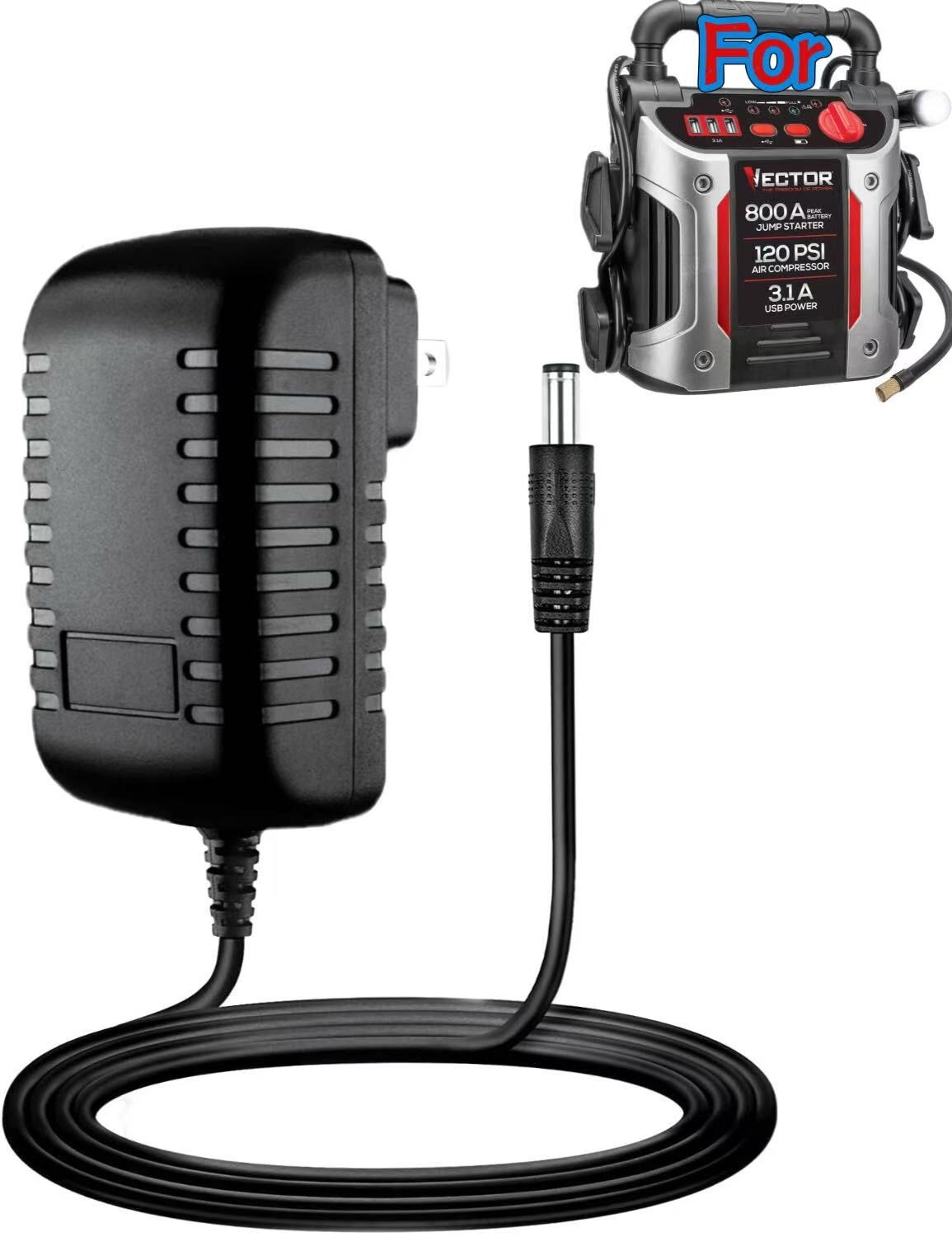 AC Adapter For VECTOR J7CV 800 Peak Amp Jump Starter