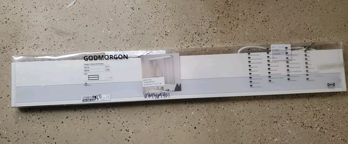 Ikea GODMORGON LED Bathroom Cabinet Light White 39 1/4" 704.308.36 OPEN BOX