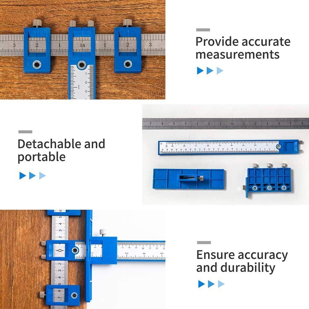 Cabinet Hardware Jig Adjustable Drill Guide Punch Locator Handle Template Tool