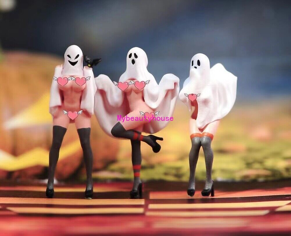 1:64 Painted Figure Model Miniature Resin Diorama Sand Halloween Girl Ghost Toy