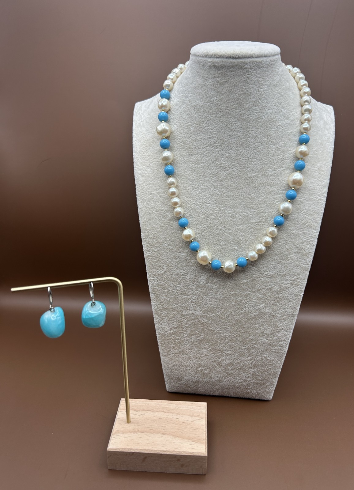 Marvella Faux Pearls & Gemstone Dangle Earrings