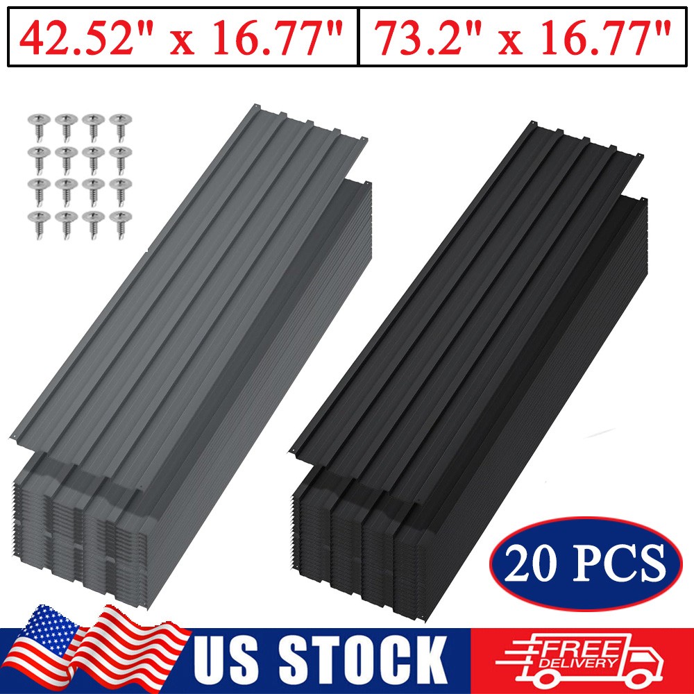 20 PCS Roof Panels Galvanized Steel Roofing Sheets Wall Panels Gazebo Top Cover
