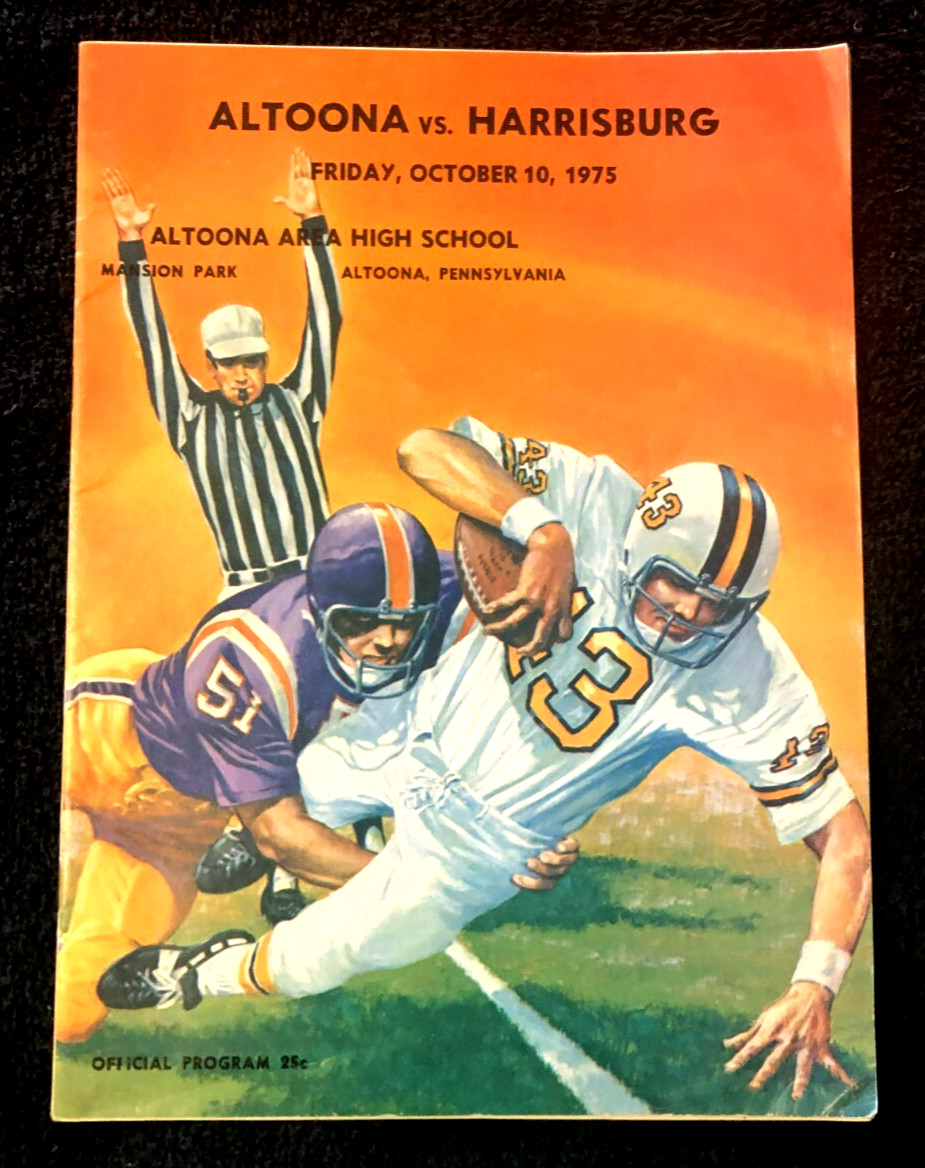 October 15, 1975 High School Football Program ALTOONA  vs HARRISBURG