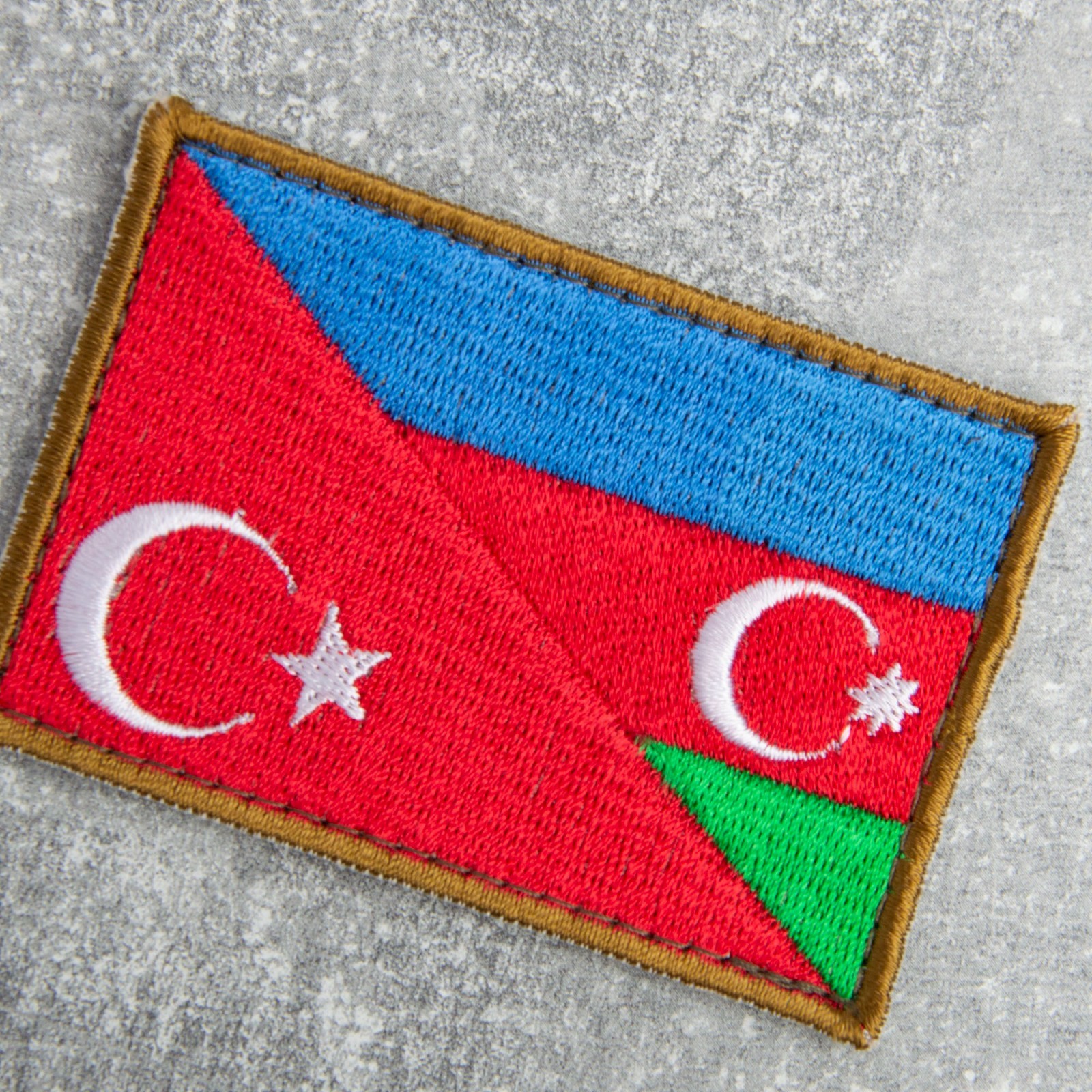 Embroidered Patch — Turkey and Azerbaijan Flag, 5x8 cm