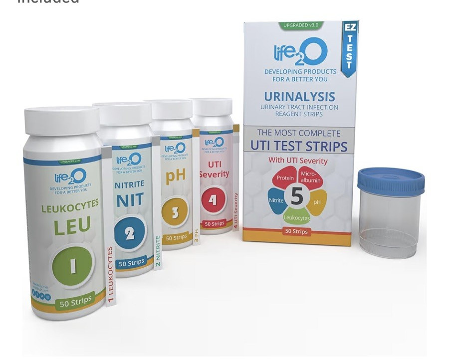 life2O 5-in-1 UTI Test Strips with UTI Severity (Set of 50) New!!
